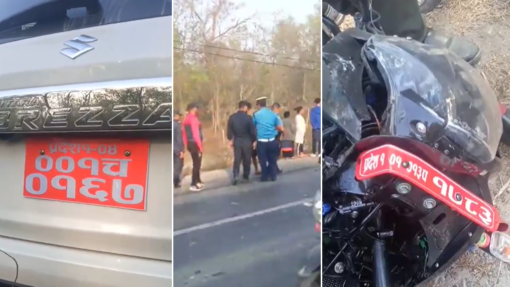झापाको सुरुंगामा ट्रक, कार र मोटरसाइकल जुधेर भयानक दुर्घटना, २ जनाको मृत्यु