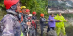 कास्की र पर्वत जोड्ने दुई पुल बगायो, मन्दिरमा फसेका तीन जनाको उद्धार