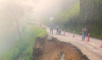 नागढुंगा–नौबिसे सडक भासिएपछि यातायात प्रभावित