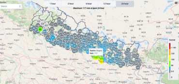 पछिल्लो २४ घण्टामा सबैभन्दा धेरै वर्षा वीरगञ्जमा