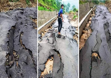 एक बर्खा पनि थेग्न सक्दैनन् कालोपत्र सडक