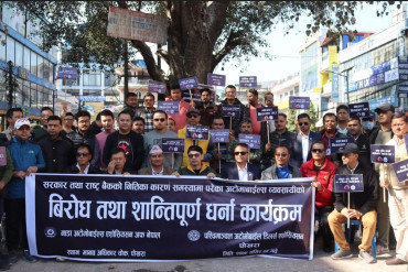 पोखराको चिप्लेडुङ्गामा नाडा र वाडाको शान्तिपुर्ण धर्ना