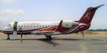 इन्जिनमा आगो लागेको श्री एयरलाइन्सको जहाज सुरक्षित अवतरण