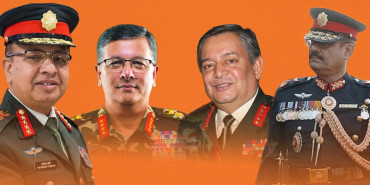 चार पूर्व प्रधानसेनापति किन गए भारत ?