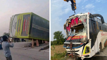 सुर्खेत जाँदै गरेको यात्रुवाहक बस दुर्घटना हुँदा ३८ जना घाइते