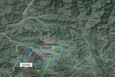 सन्दीप चढेको विमान काठमाडौं अवतरण गर्न सकेन