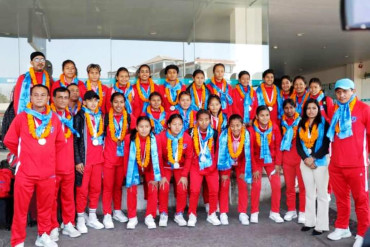 साफ च्याम्पियनसिप उपविजेता यू–२० महिला टिम स्वदेश फिर्ता