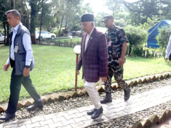 बाढी प्रभावित नुवाकोट पुगे राष्ट्रपति पौडेल, रसुवातर्फ प्रस्थान