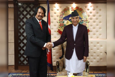 प्रधानमन्त्री देउवासँग सिके राउतको भेट
