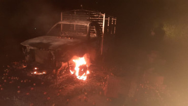 गुडिरहेको भ्यानमा आगलागी भएपछि...