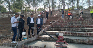 टीयू क्रिकेट रङ्गशालाको प्यारापिट ढलान सुरु