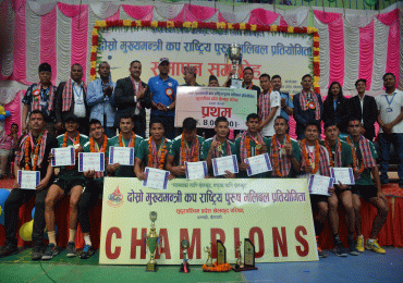 राष्ट्रिय भलिबल प्रतियोगिताः त्रिभुवन आर्मी बन्यो च्याम्पियन