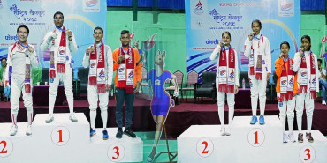 नवौँ राष्ट्रिय खेलकुद : फेन्सिङमा वाग्मती, आर्मी र सुदूरपश्चिमलाई एक–एक स्वर्ण