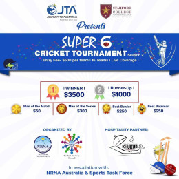 अष्ट्रेलियाको टास्कर पार्कमा ‘सुपर ६ क्रिकेट प्रतियोगिता’ हुने