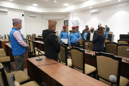 प्रहरी अधिकारीद्वारा नयाँ संसद भवनको निरीक्षण