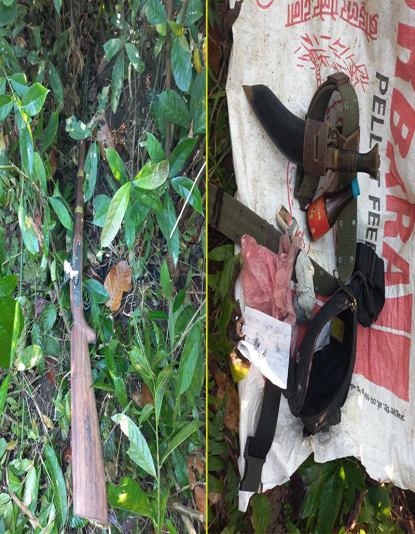 चारआली जंगलमा भरुवा बन्दुक, बारुद र खुकुरी फेला