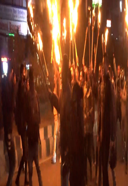 एमसीसीको विरोधमा काठमाडौँमा मसाल जुलुस