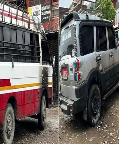 निर्वाचन प्रचारप्रसारका दुई वटा गाडीमा आगजनी