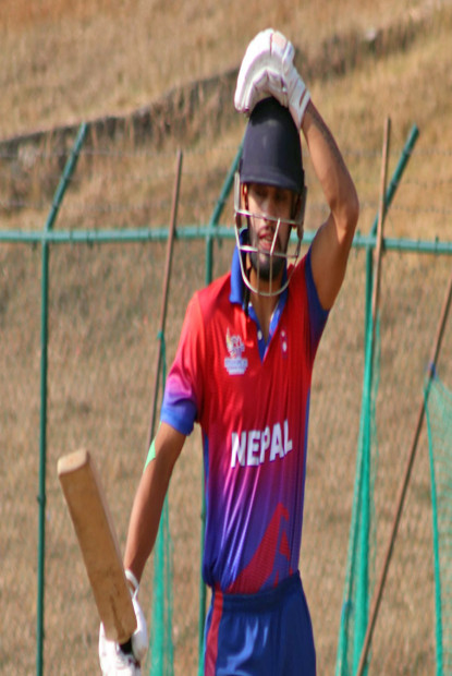 कुशल भु्र्तेलको लगातार दोश्रो अर्धशतक, नेपालको शानदार शुरुआत