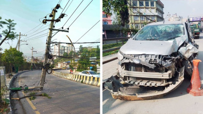 जब कारले बिजुलीको पोल नै भाँचिदिएपछि...