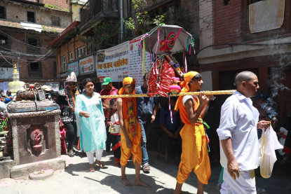 काठमाडौंमा आज पनि  मनाइँदैछ गाईजात्रा