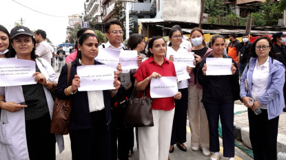 चिकित्सकमाथि हातपातको विरोधमा देशभरका अस्पताल बन्द, माइतीघरमा डाक्टरहरूको प्रदर्शन