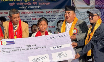 राष्ट्रिय खेलाडी प्रीति राईलाई गृह जिल्लामा सम्मान