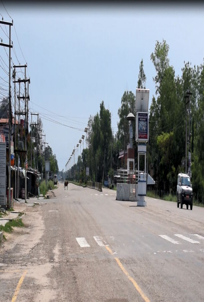 नेपालगञ्ज नाकामा तालिम प्राप्त कुकुरले जाँच गर्दै
