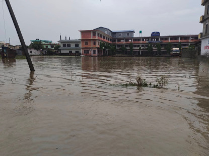 वर्षाले धनगढीको केही भू–भाग डुवानमा
