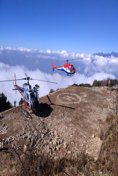 पाथीभरामा हेलिकोप्टरमार्फत आउने तीर्थयात्री बढ्दै