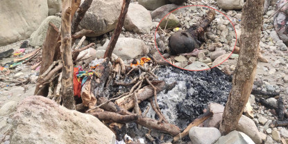 घाँटी छेदन गरेको अवस्थाको मानव कङ्काल फेला