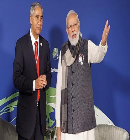 प्रधानमन्त्री देउवा र माेदीबीच भेटवार्ता