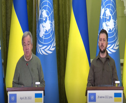 युक्रेनी राष्ट्रपति र संयुक्त राष्ट्रसंघीय महासचिवबीच भेटवार्ता