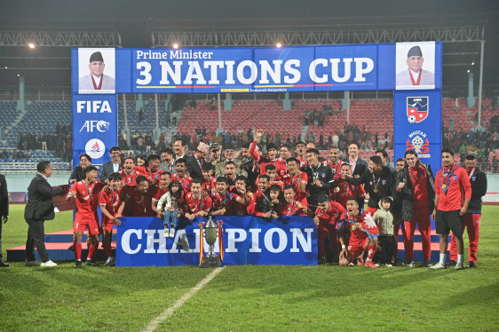 लाओसलाई पराजित गर्दै नेपालले जित्यो थ्री नेसन्स कपको उपाधि