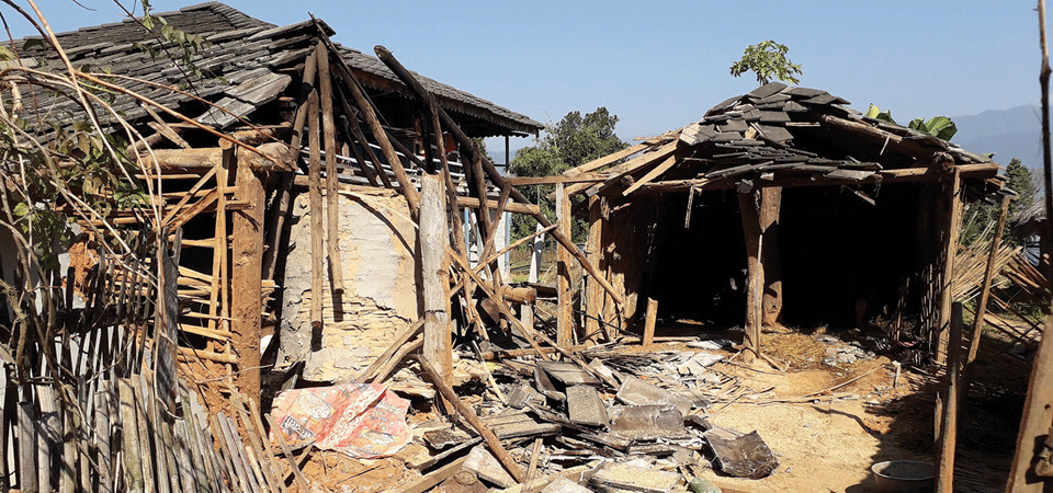 जङ्गली हात्तीले छ दिनमा २८ घर भत्कायो