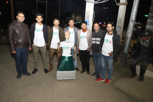 प्रदीप पौडेलको पक्षमा भोट माग्न रोबोटको प्रयोग