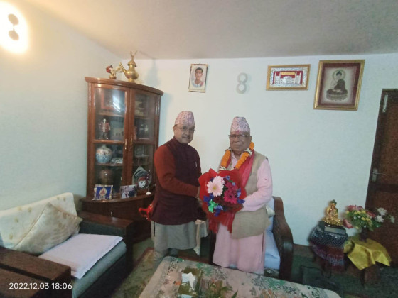 कांग्रेस उपसभापति खड्का र नेकपा एसका अध्यक्ष नेपालबीच भेटवार्ता