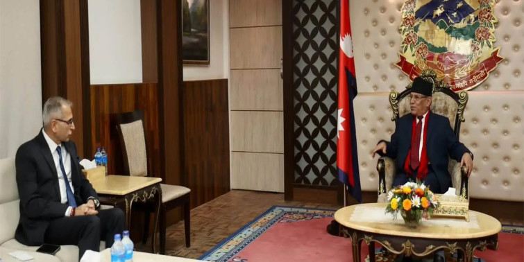 प्रधानमन्त्री दाहाल र भारतीय विदेश सचिव क्वात्राबीच भेट