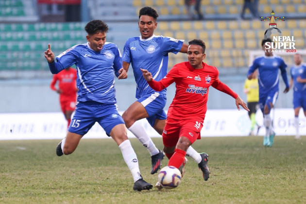 नेपाल सुपर लिग : काठमाडौं रेजर्स र झापा एफसीबीचको खेल बराबरी