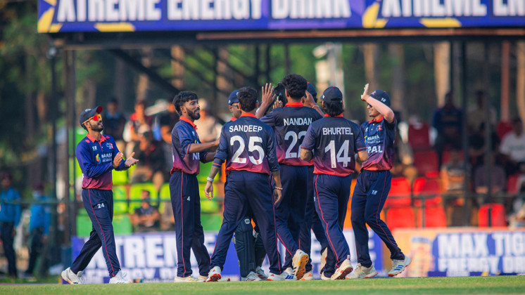 यूएईविरुद्ध नेपाललाई १२९ रनको लक्ष्यः सन्दीप र हेमन्तको उत्कृष्ट बलिङ