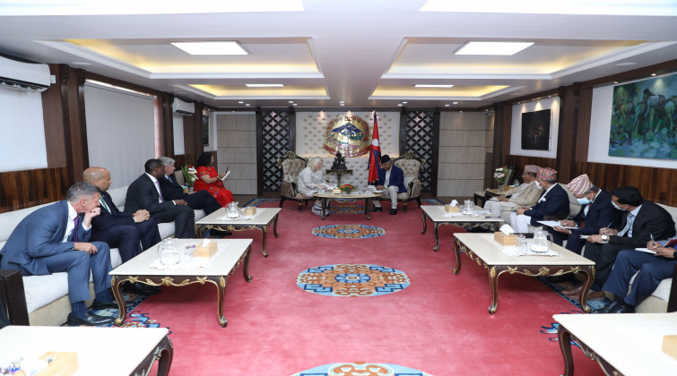 प्रधानमन्त्री देउवा र अमेरिकी संसदको प्रतिनिधि मण्डलबीच भेटवार्ता