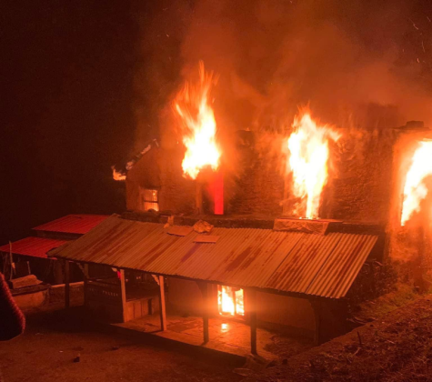 नुवाकोट ग्याँस बिस्फोट भएर घरमा आगलागी