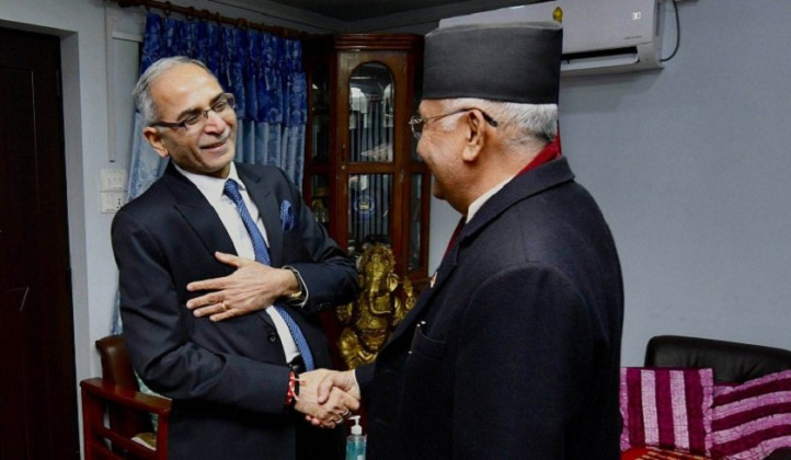 एमाले अध्यक्ष ओली र भारतीय विदेश सचिव क्वात्राबीच भेटवार्ता