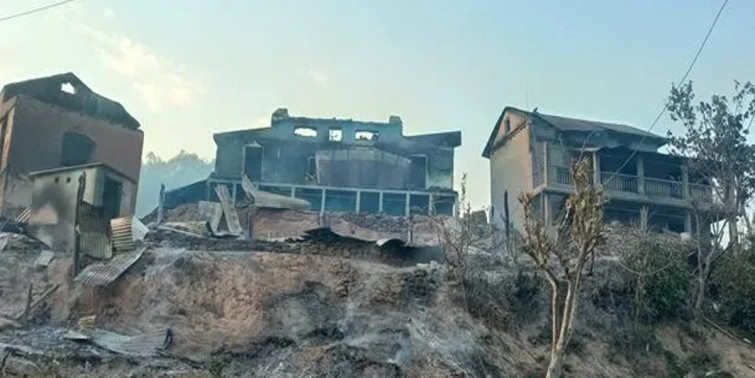 पाल्पामा आगलागीबाट चार घर जलेर नष्ट, दुई घाइते