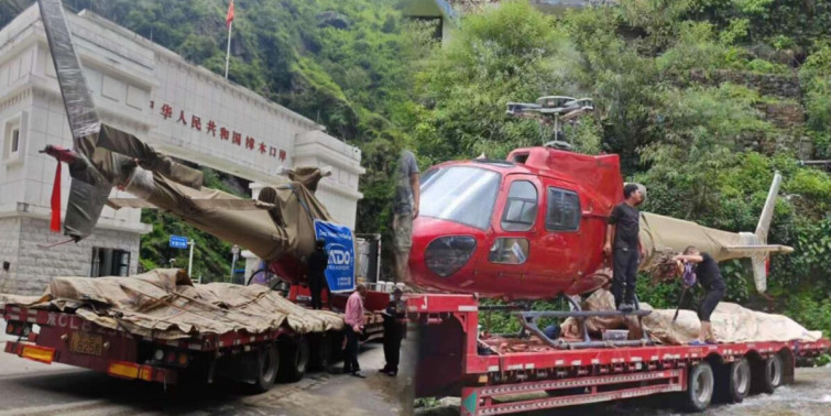 तातोपानी नाकाबाट भित्रियो चिनियाँ हेलिकोप्टर