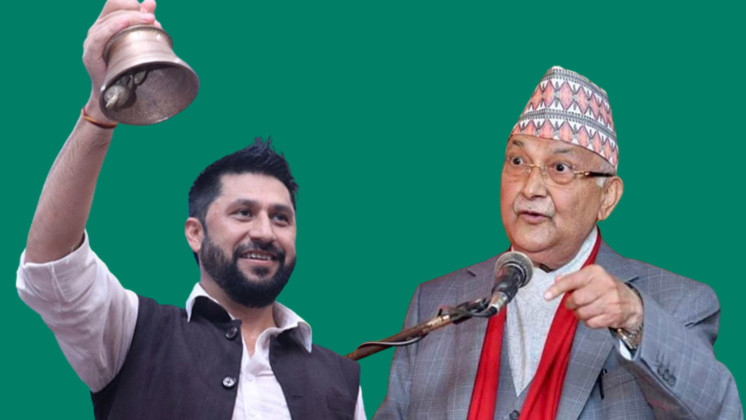 ओली र रवि लामिछानेबीच भेट