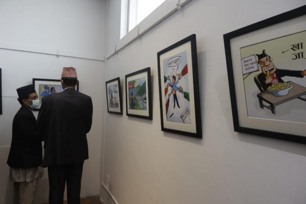 पोखरामा भ्रष्टाचारविरुद्ध कार्टुन ‘निसाना’ प्रदर्शनी