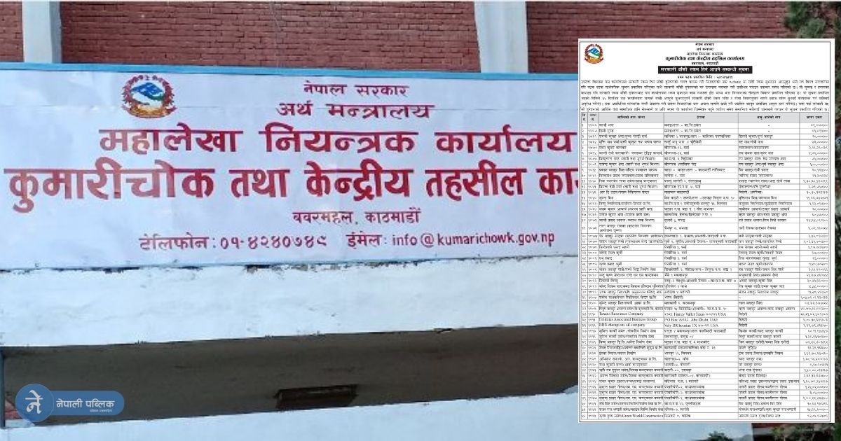 यी हुन् सरकारको पैसा नतिर्ने ५२ जना, यस्तो छ तिनपुस्ते बिवरण