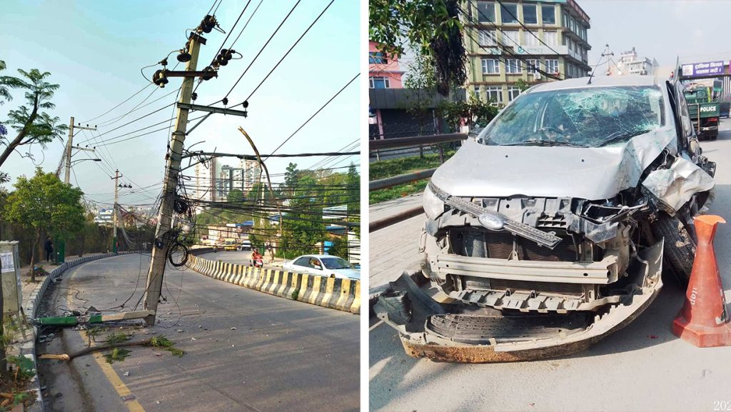 जब कारले बिजुलीको पोल नै भाँचिदिएपछि...