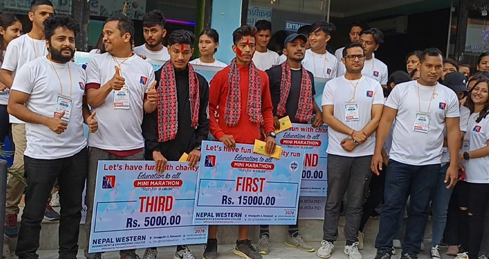 नेपाल वस्टर्न कलेजको ‘मिनी म्याराथन’ प्रतियोगितामा बोहरा प्रथम